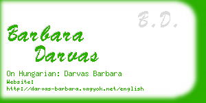 barbara darvas business card